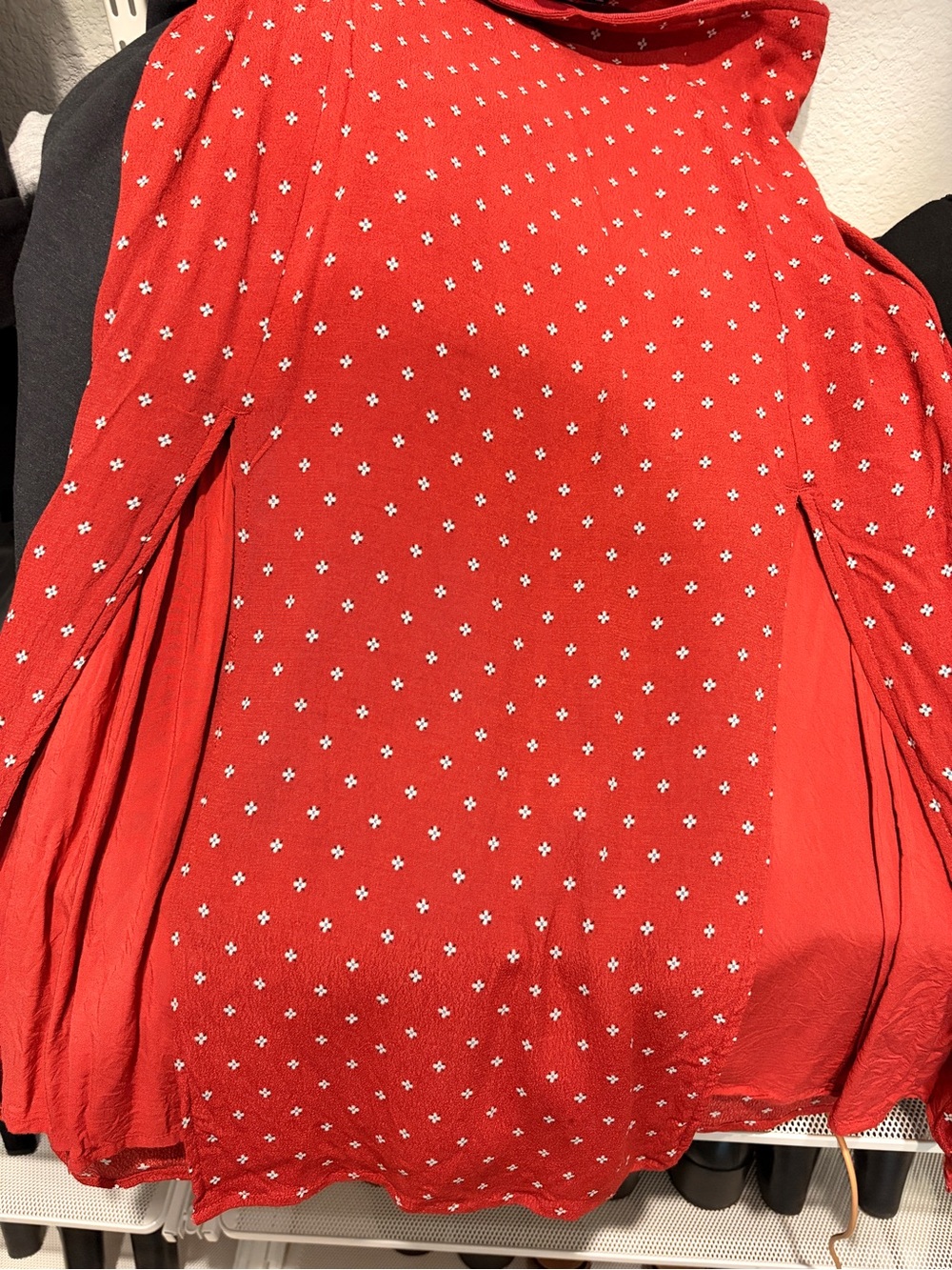 Abercrombie & Fitch Red Madi Skirt with Micro Dot Pattern - Picture 3 of 3